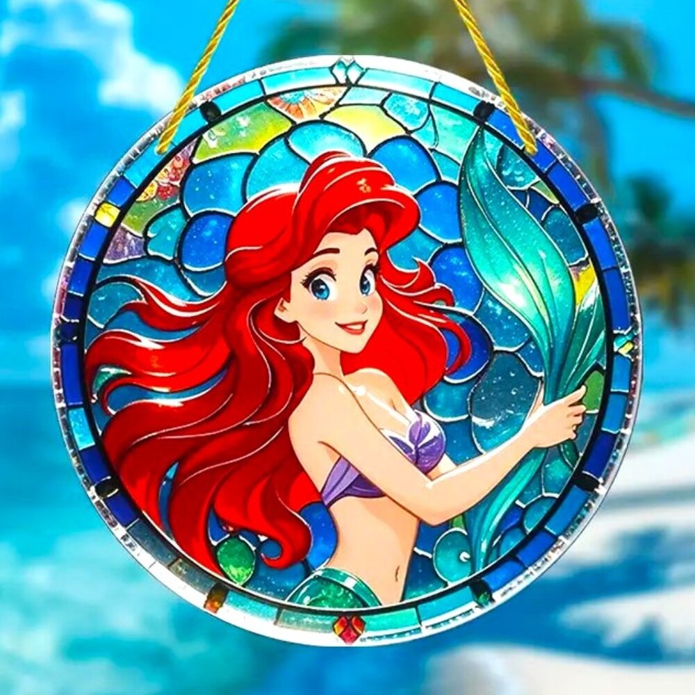 Suncatcher Little Mermaid Ariel Disney Hanging Window Decor Colorful Princess - Picture 5 of 5